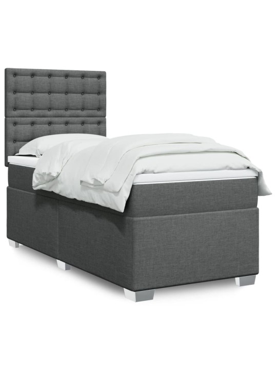 Box spring postel s matrací tmavě šedá 90x190 cm textil