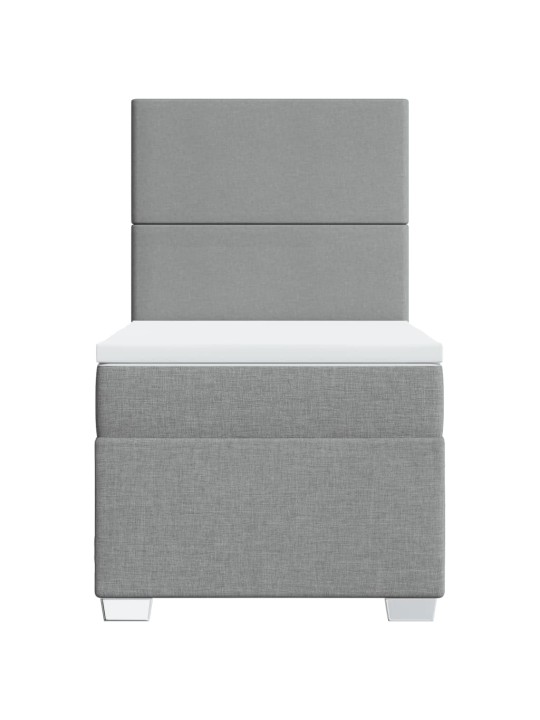 Box spring postel s matrací světle šedá 90x200 cm textil