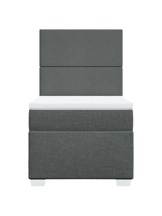 Box spring postel s matrací tmavě šedá 90x200 cm textil