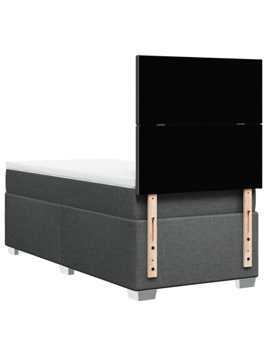 Box spring postel s matrací tmavě šedá 90x200 cm textil
