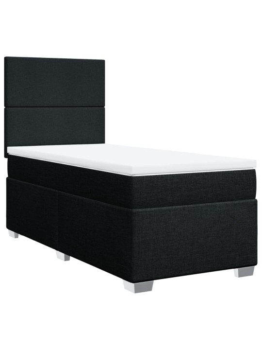 Box spring postel s matrací černá 90x200 cm textil