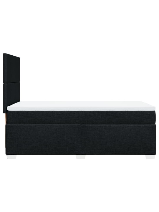 Box spring postel s matrací černá 90x200 cm textil