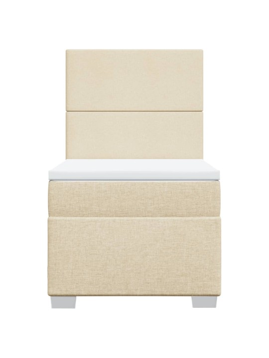 Box spring postel s matrací krémová 90x200 cm textil