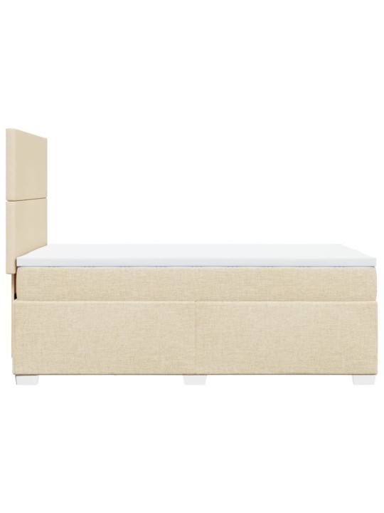 Box spring postel s matrací krémová 90x200 cm textil