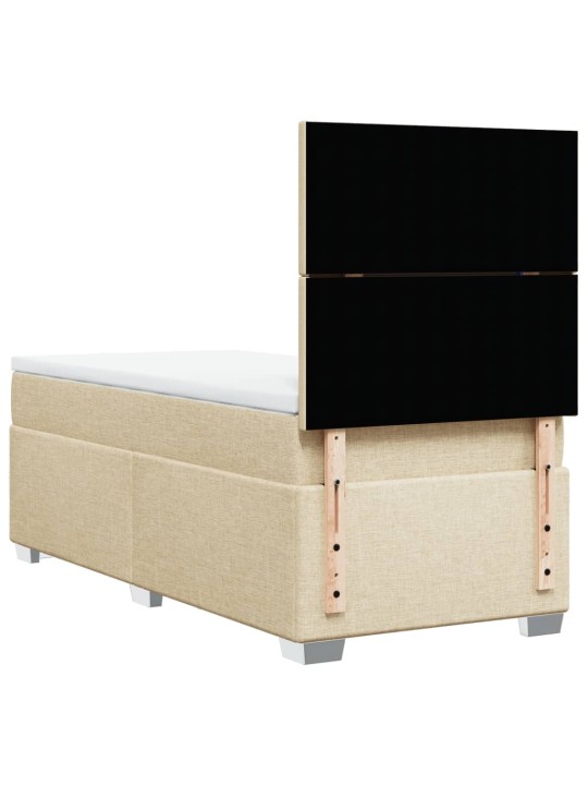 Box spring postel s matrací krémová 90x200 cm textil