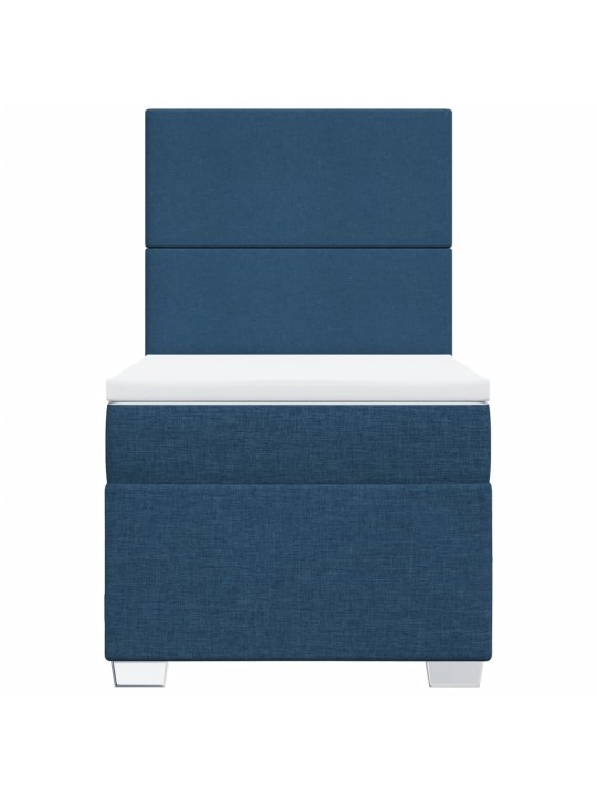 Box spring postel s matrací modrá 90x200 cm textil
