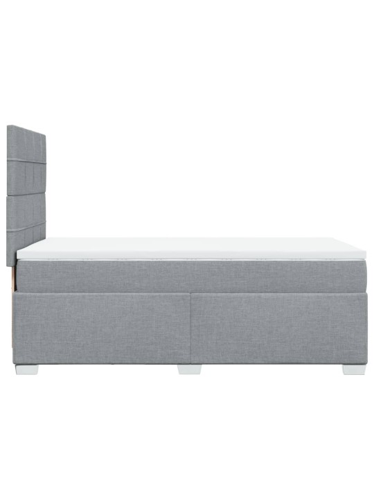 Box spring postel s matrací světle šedá 90x200 cm textil