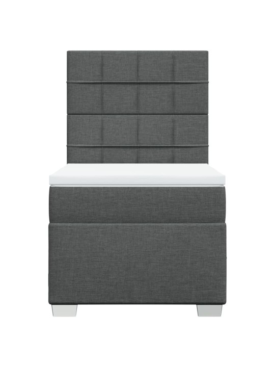 Box spring postel s matrací tmavě šedá 90x200 cm textil
