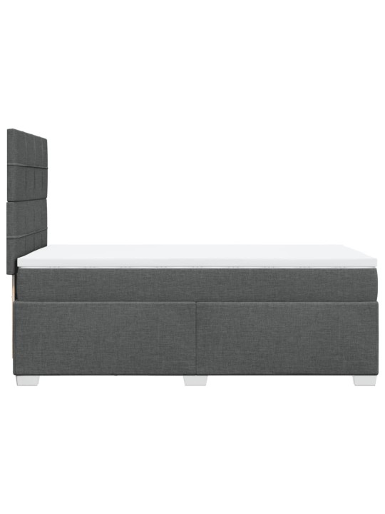 Box spring postel s matrací tmavě šedá 90x200 cm textil