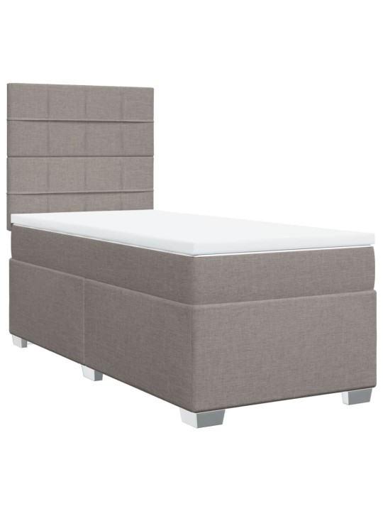 Box spring postel s matrací taupe 90x200 cm textil