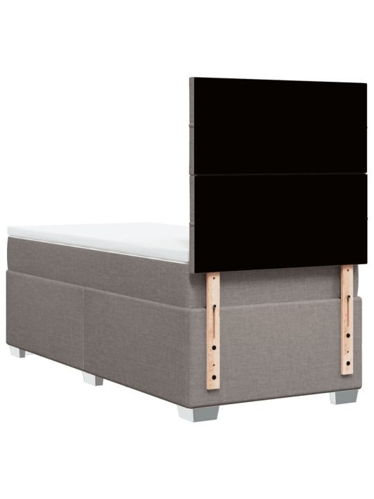 Box spring postel s matrací taupe 90x200 cm textil