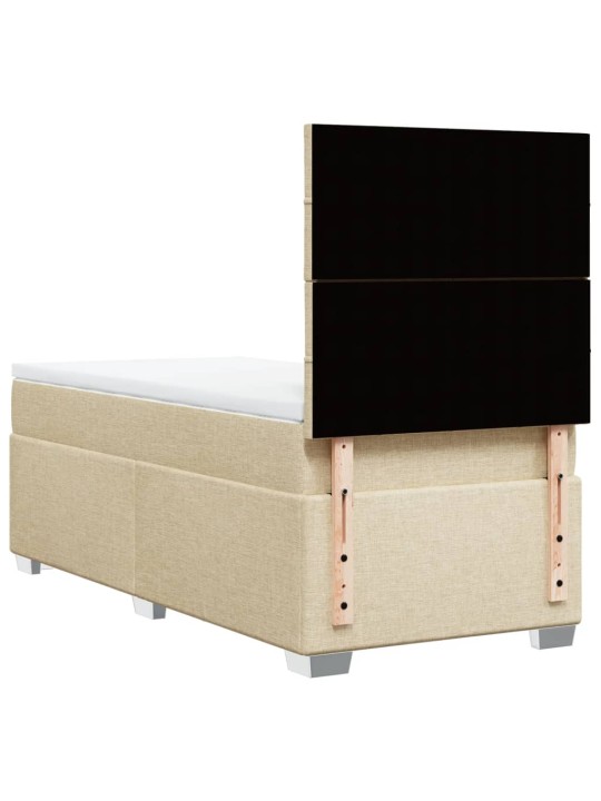 Box spring postel s matrací krémová 90x200 cm textil