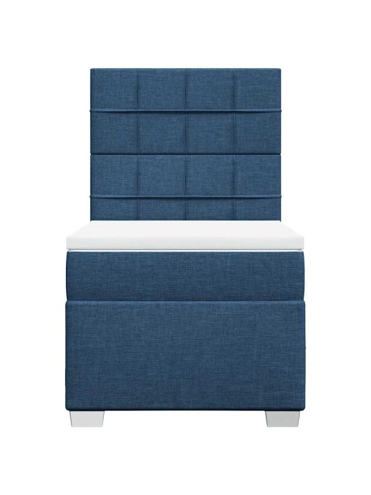 Box spring postel s matrací modrá 90x200 cm textil