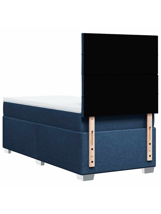 Box spring postel s matrací modrá 90x200 cm textil