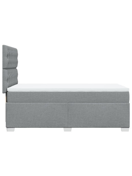 Box spring postel s matrací světle šedá 90x200 cm textil