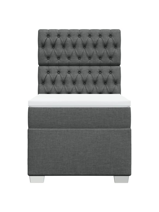 Box spring postel s matrací tmavě šedá 90x200 cm textil