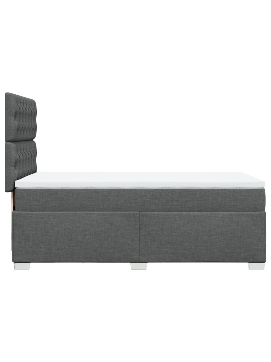 Box spring postel s matrací tmavě šedá 90x200 cm textil
