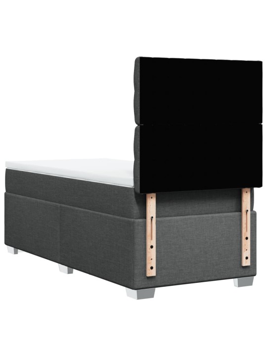 Box spring postel s matrací tmavě šedá 90x200 cm textil