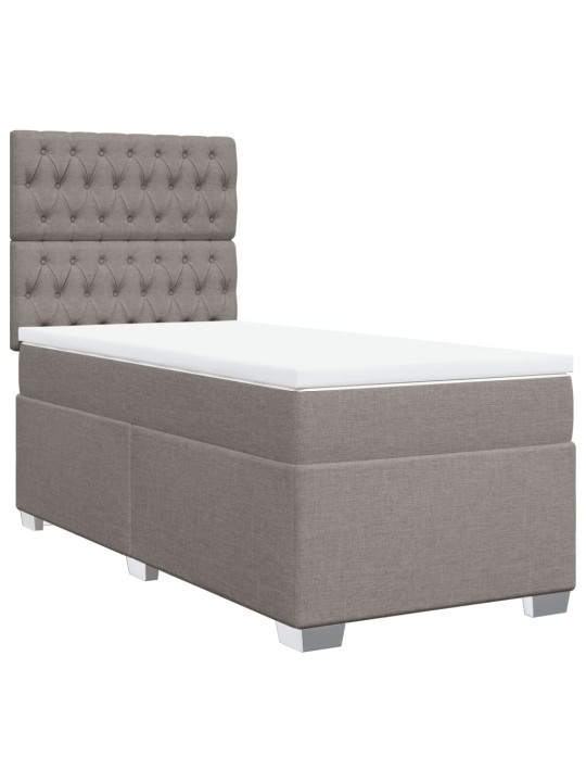 Box spring postel s matrací taupe 90x200 cm textil