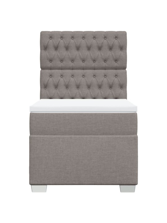 Box spring postel s matrací taupe 90x200 cm textil
