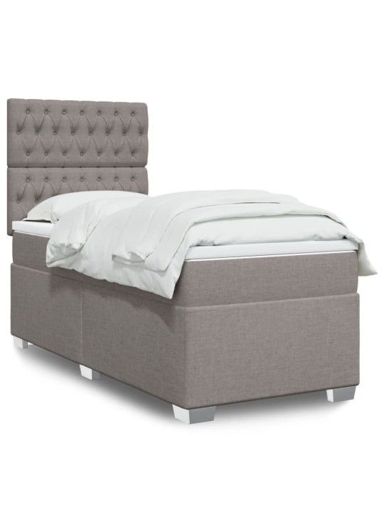 Box spring postel s matrací taupe 90x200 cm textil