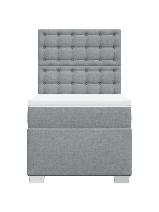 Box spring postel s matrací světle šedá 90x200 cm textil