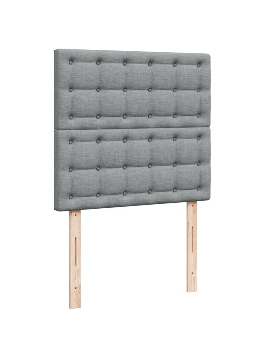 Box spring postel s matrací světle šedá 90x200 cm textil