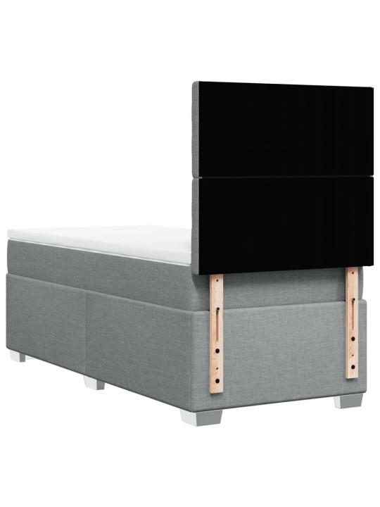 Box spring postel s matrací světle šedá 90x200 cm textil