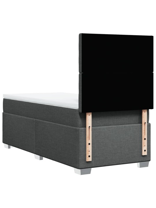 Box spring postel s matrací tmavě šedá 90x200 cm textil