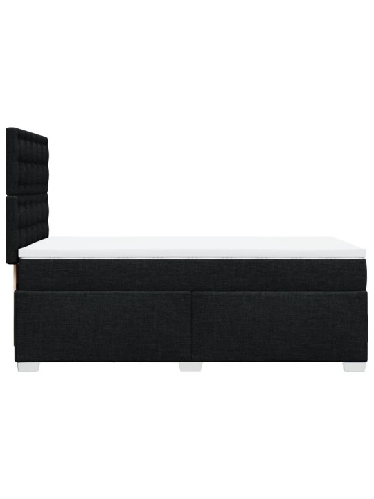 Box spring postel s matrací černá 90x200 cm textil