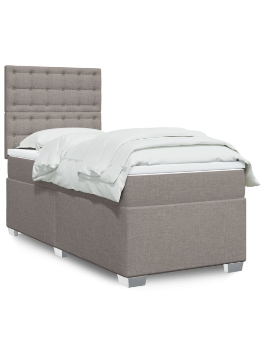 Box spring postel s matrací taupe 90x200 cm textil