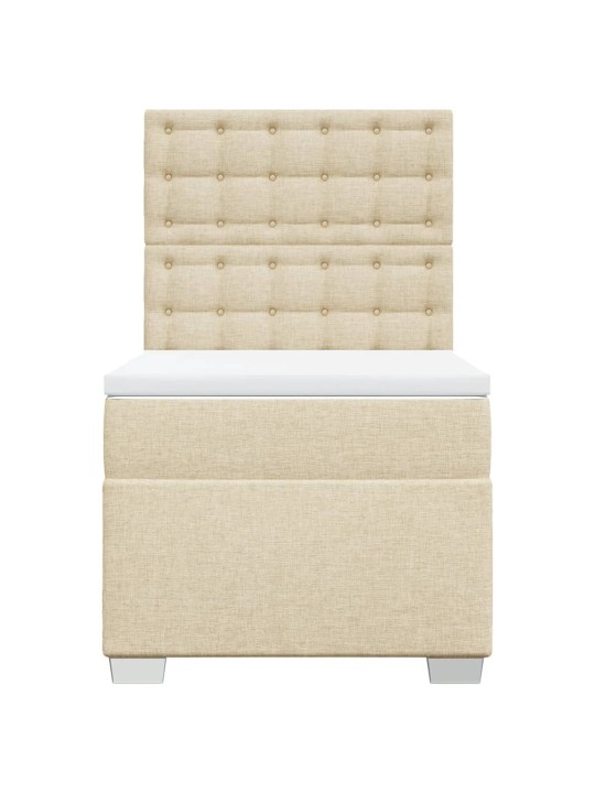 Box spring postel s matrací krémová 90x200 cm textil