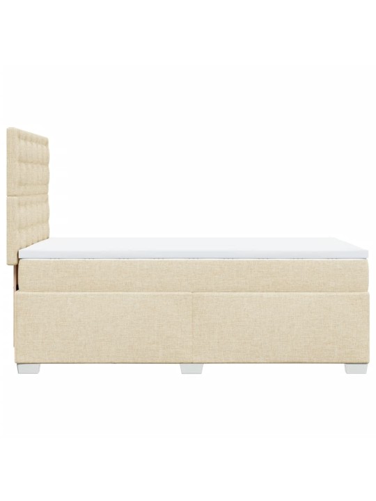 Box spring postel s matrací krémová 90x200 cm textil