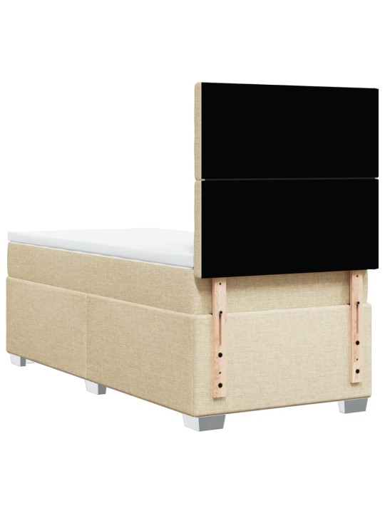 Box spring postel s matrací krémová 90x200 cm textil