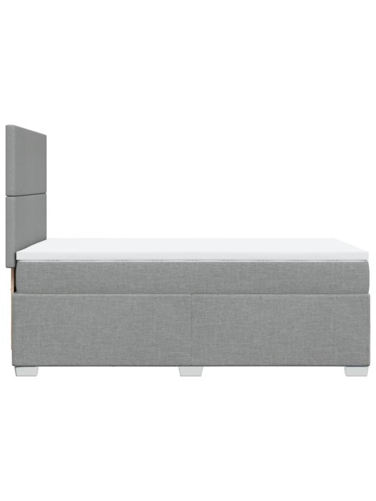 Box spring postel s matrací světle šedý 100 x 200 cm textil