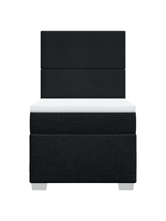 Box spring postel s matrací černá 100 x 200 cm textil