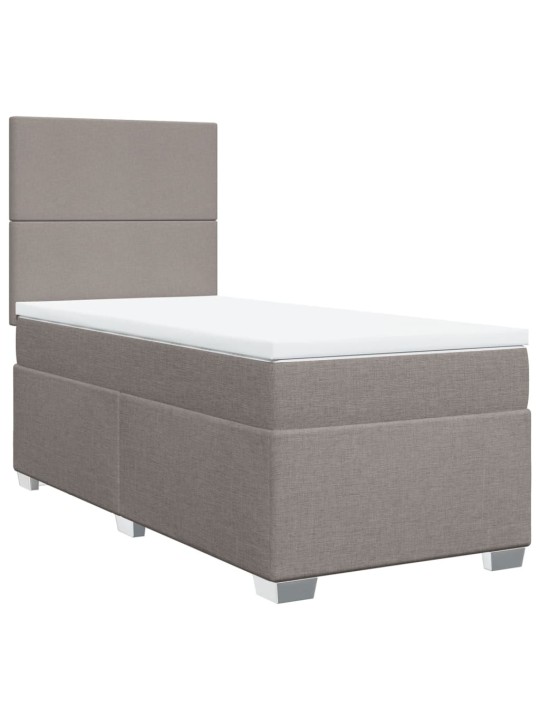 Box spring postel s matrací taupe 100 x 200 cm textil