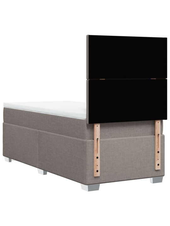 Box spring postel s matrací taupe 100 x 200 cm textil