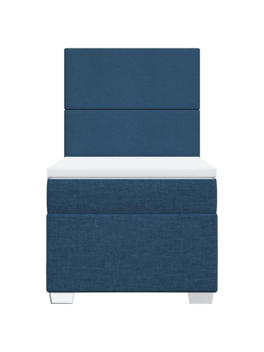 Box spring postel s matrací modrá 100 x 200 cm textil