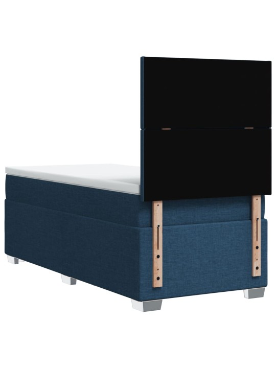 Box spring postel s matrací modrá 100 x 200 cm textil
