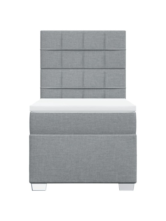 Box spring postel s matrací světle šedý 100 x 200 cm textil