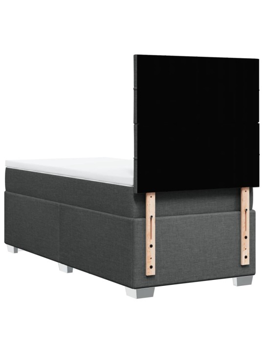 Box spring postel s matrací tmavě šedá 100 x 200 cm textil