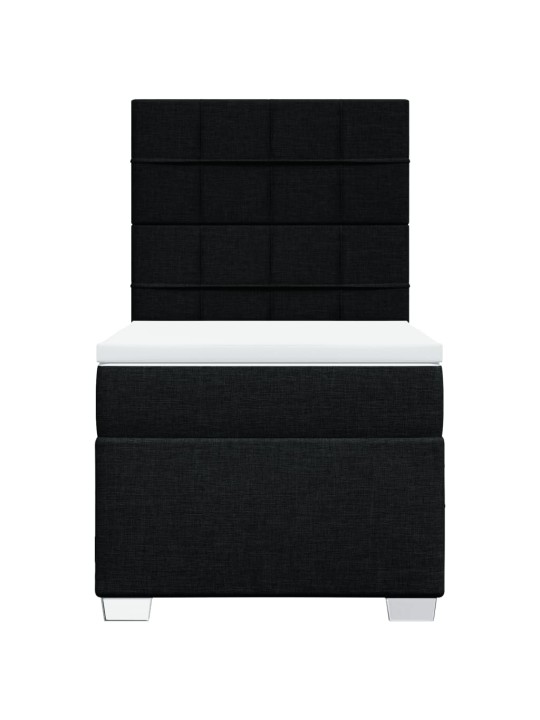 Box spring postel s matrací černá 100 x 200 cm textil