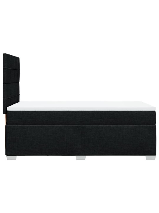 Box spring postel s matrací černá 100 x 200 cm textil