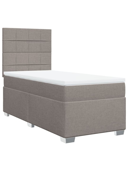 Box spring postel s matrací taupe 100 x 200 cm textil