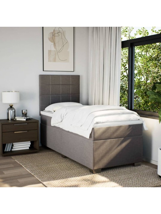 Box spring postel s matrací taupe 100 x 200 cm textil