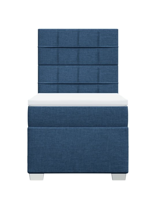 Box spring postel s matrací modrá 100 x 200 cm textil