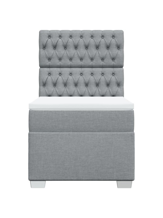 Box spring postel s matrací světle šedý 100 x 200 cm textil