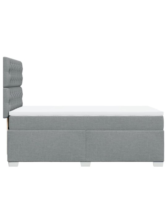 Box spring postel s matrací světle šedý 100 x 200 cm textil