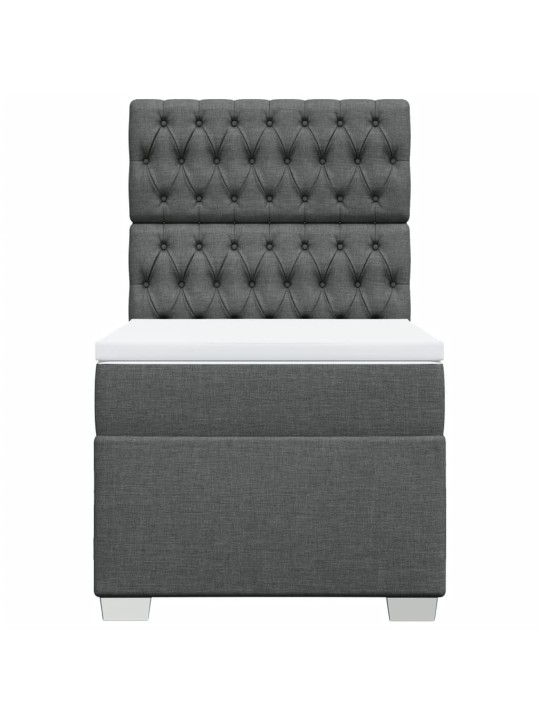 Box spring postel s matrací tmavě šedá 100 x 200 cm textil